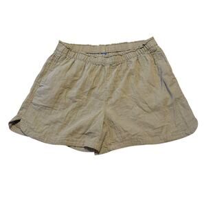 Old Navy Demi Double Weave 100% Cotton Green Pull On Shorts Womens Size XL